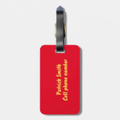 Gold Trophäe Nummer 1 Vater Rot Gepäckanhänger (Rückseite vertikal)