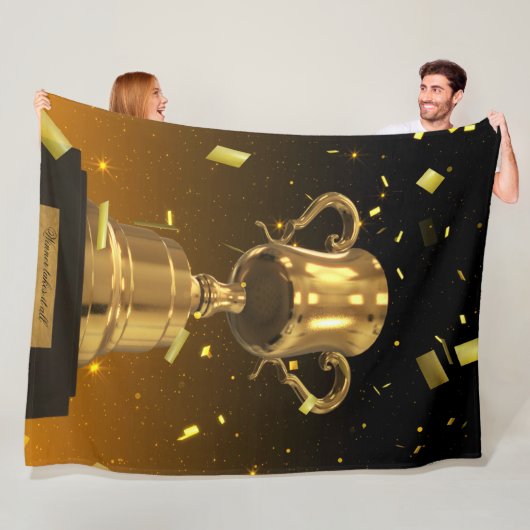 Gold Trophy Blanket – Sports Fan Throw Fleecedecke (Beispiel)