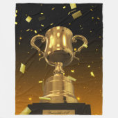 Gold Trophy Blanket – Sports Fan Throw Fleecedecke (Vorderseite)
