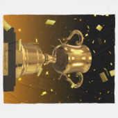 Gold Trophy Blanket – Sports Fan Throw Fleecedecke (Vorderseite (Horizontal))