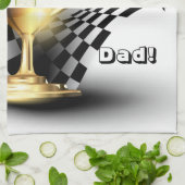 Gold Trophy NUmber One Vater Vatertag Geschirrtuch (Gefaltet)