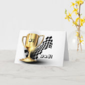 Gold Trophy NUmber One Vater Vatertag Karte (Gelbe Blume)