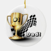 Gold Trophy NUmber One Vater Vatertag Keramikornament (Hinten)