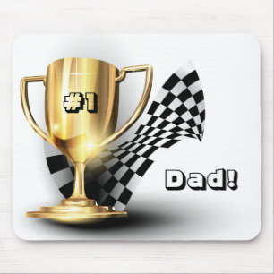 Gold Trophy NUmber One Vater Vatertag Mousepad