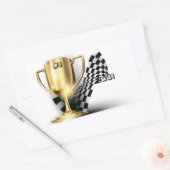 Gold Trophy NUmber One Vater Vatertag Rechteckiger Aufkleber (Umschlag)