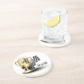 Gold Trophy NUmber One Vater Vatertag Untersetzer (Seite)