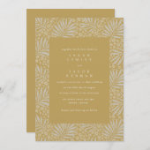 Gold Tropical Beach Hochzeit Einladung (Vorne/Hinten)
