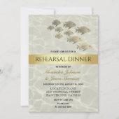 Gold Tropical Beach Probe Dinner Einladung (Vorderseite)