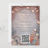 Gold Tropical Beach Rose Couple's Day Wedding Einladung (Rückseite)