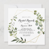 Gold Tropical Blätter Bridal Brunch Brautparty Einladung (Vorderseite)