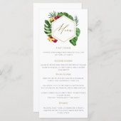 Gold Tropical Blätter Wedding Menu Menükarte (Vorne/Hinten)