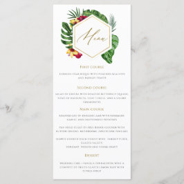 Gold Tropical Blätter Wedding Menu Menükarte