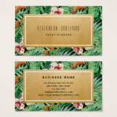 Gold Tropical Blume Event Planner Business Card (Vorne & Hinten)