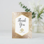 Gold Tropical Danke Logos Business Postkarte (Stehend Vorderseite)