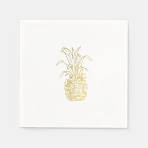 Gold Tropical Elegant Modern Vintage Ananas Serviette