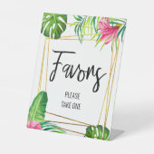 Gold Tropical Floral Favorits-Zeichen Sockelschild (Vorderseite)