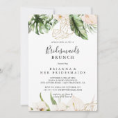Gold Tropical Foliage Bridesmaiers Brunch Dusche Einladung (Vorderseite)