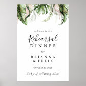 Gold Tropical Green Probe Dinner Begrüßungszeichen Poster (Vorne)