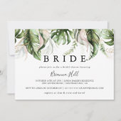 Gold Tropical Greenerity Bride Brautparty Einladung (Vorderseite)