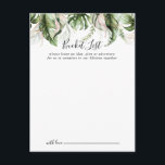 Gold Tropical Greenerity Wedding Bucket List Cards Postkarte<br><div class="desc">Diese goldgrünen Eimerkarten sind die perfekte Wahl für einen modernen Hochzeitsempfang oder ein modernes Brautparty. Das Design besteht aus handbemalten Aquarellgolden, grünen Blätter aus Palmen und Bananen mit rosafarbenen Blume, die in hübschen Bouquets angeordnet sind. Ändern Sie den Wortlaut in Anzug jedes Lebensereignisses. Das Schild der Schaufelliste wird separat verkauft....</div>