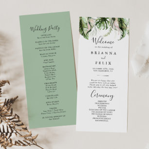 Gold Tropical Greenerity Wedding Program Programm