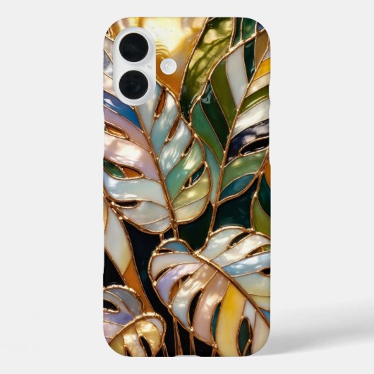 Gold Tropical Leaf Luxury Phone Case (Rückseite)
