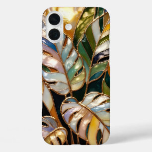 Gold Tropical Leaf Luxus-Handyhülle iPhone 16 Plus Hülle
