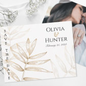 Gold Tropical Palm Foto Save the Date Card Ankündigung