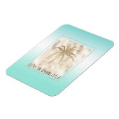 Gold Tropical Palm Tree Mint Aqua Ombre Magnet (Linke Seite)