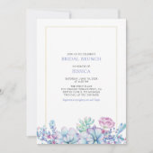 Gold & Tropical Succulents Bridal Brunch Dusche in Einladung (Vorderseite)