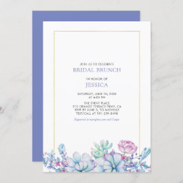 Gold & Tropical Succulents Bridal Brunch Dusche in Einladung