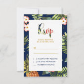 Gold Tropical Summer Wedding RSVP Beilage Card (Vorderseite)