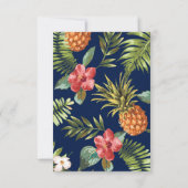 Gold Tropical Summer Wedding RSVP Beilage Card Karte (Rückseite)