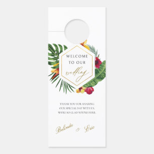 Gold Tropical Wedding Door Hanger Türanhänger
