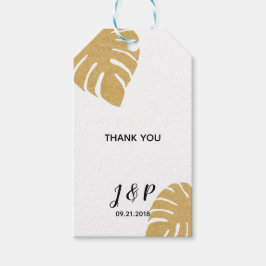 Gold Tropical Wedding-Geschenk-Tag Geschenkanhänger