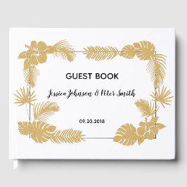 Gold Tropical Wedding Guest Book Gästebuch