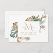 Gold Tropics Monogram Vielen Dank Dankeskarte (Vorne/Hinten)