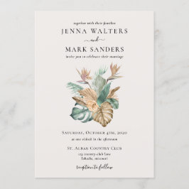 Gold Tropics Wedding Einladung