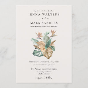 Gold Tropics Wedding Einladung