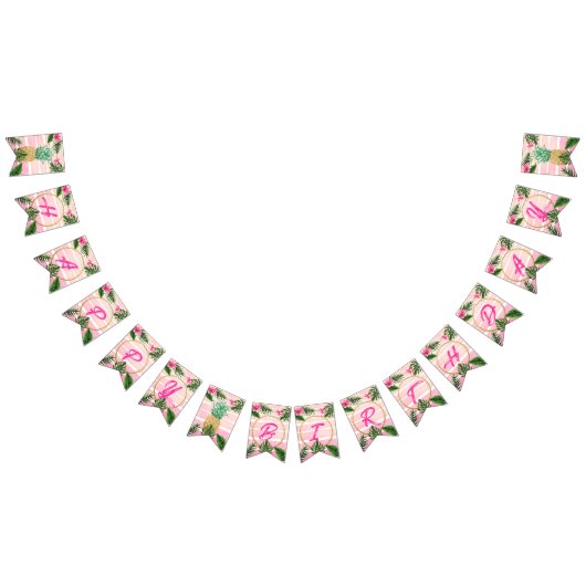 Gold tropische Aloha Happy Birthday Wimpelkette (Alle)