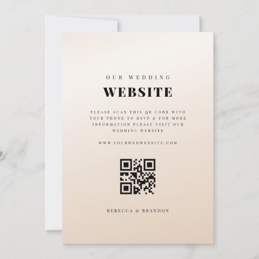 Gold tropische Ampere und Dusty Pink Ombre Hochzei Einladung (Rückseite)