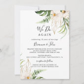 Gold tropische Blätter, die wir wieder neu machen Einladung (Vorderseite)