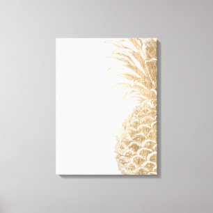 Gold tropisches Pinneapple Leinwanddruck
