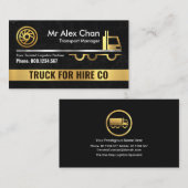 Gold Truck Trailer Marble Grunge Visitenkarte (Vorne/Hinten)