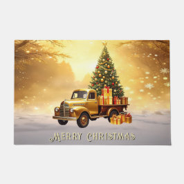 Gold Truck Weihnachtsbaum Holiday Doormat Fußmatte