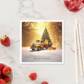 Gold Truck Weihnachtsbaum Holiday Napkin Serviette (Beispiel)