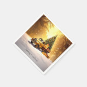 Gold Truck Weihnachtsbaum Holiday Napkin Serviette (Ecke)