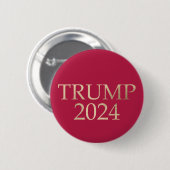 Gold Trump 2024 auf Red Button (Vorne & Hinten)