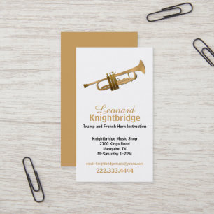 Gold Trumpet Business Card Visitenkarte