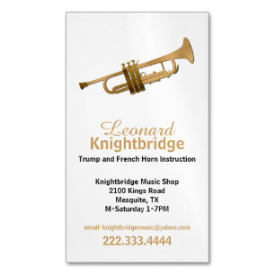 Gold Trumpet Business Magnetische Visitenkarte